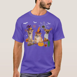 Camiseta Três Cachorros Chihuahua Bruxas Halloween Mummy Sc