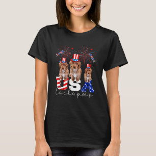 Camiseta Três Cachorros de Cockapoos dos Eua Vestindo Bande