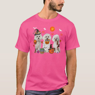 Camiseta Três Cães Bichon Frise Bruxa Assustadora Mummy Hal