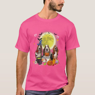 Camiseta Três Cães de Caça-Basset Bruxa Assustadora Mummy H