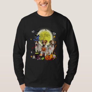 Camiseta Três Cães Terrier Jack Russell Bruxa Mamãe Assusta