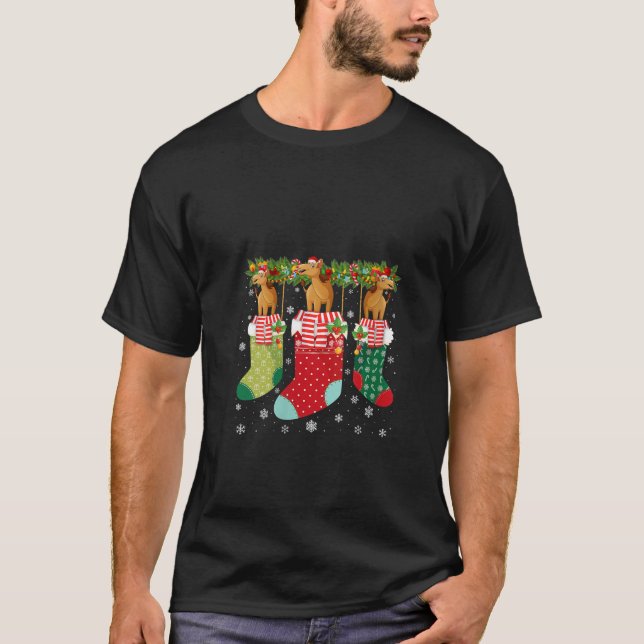 Camiseta Três Camelos em Meias Engraçados e Feios de Natal (Frente)
