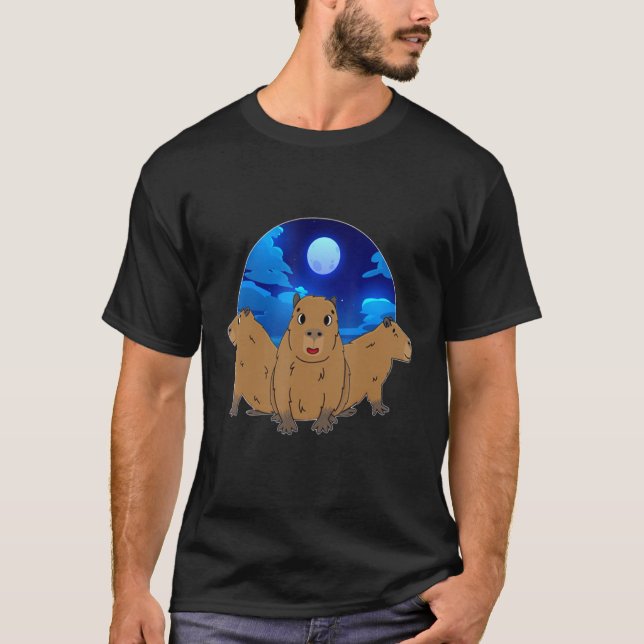 Camiseta Três Capivaras e Humor de Capivara da Lua Paródia (Frente)