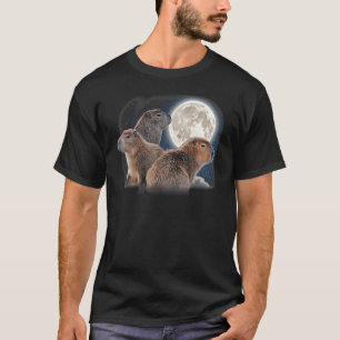 Camiseta Três Capivaras E Lua Capivara