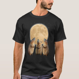 Camiseta Três Capybaras No Morto Da Lua Capybara Howling