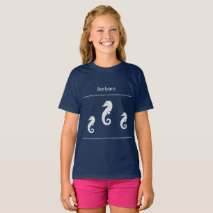 Camiseta - Três cavalos marinhos com nome claro n