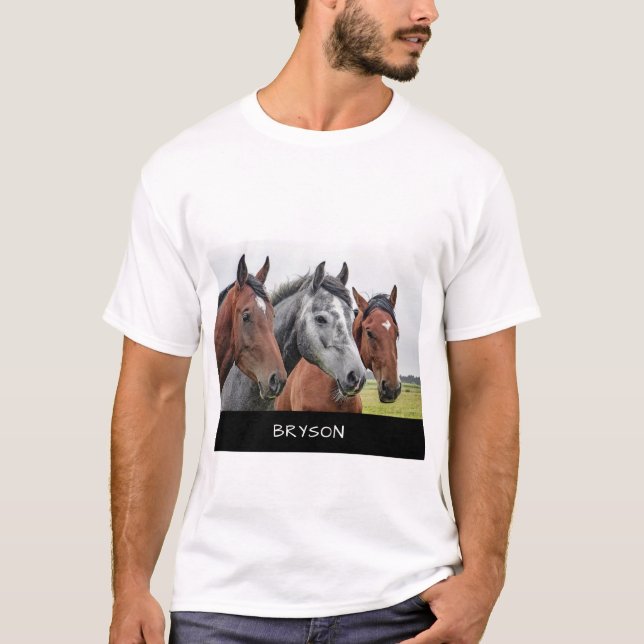 Camiseta Três Cavalos Personalizados (Frente)