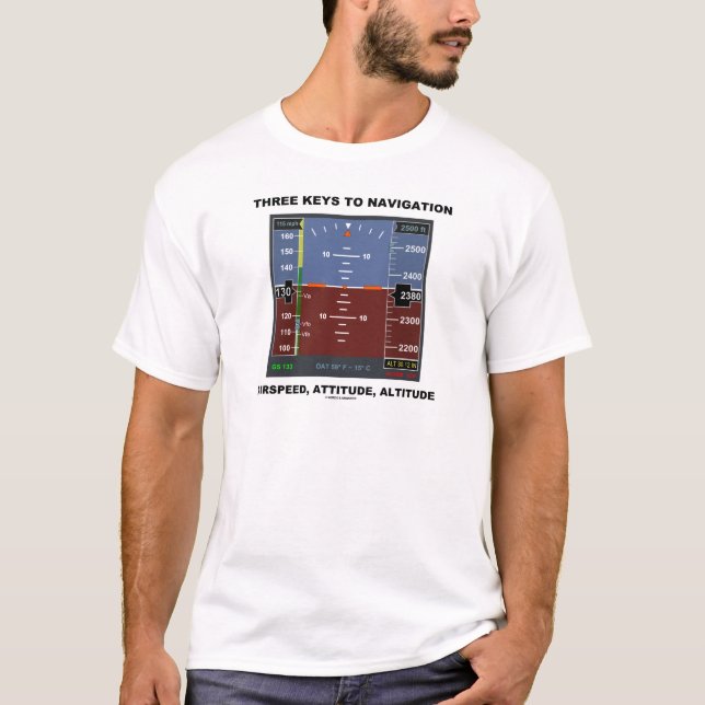 Camiseta Três chaves à atitude EFIS da velocidade (Frente)
