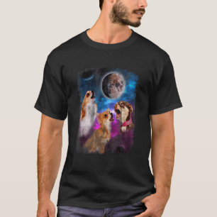 Camiseta Três Chihuahuas Cachorros Uivam Para a Lua 3 Cães