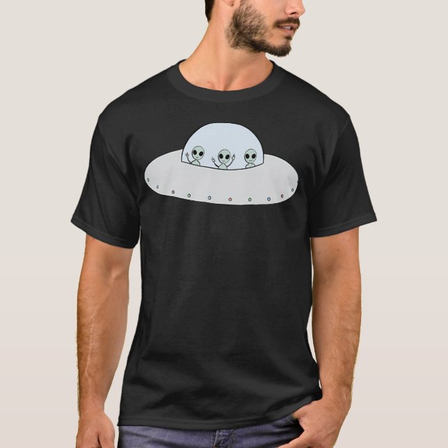 Camiseta Três Cinzas Em Um Ufo (Frente)