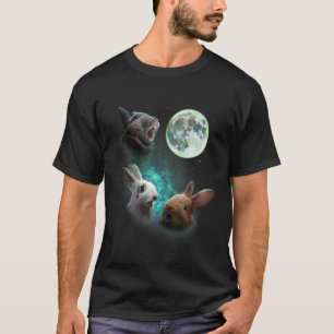 Camiseta Três Coelhos Coelhinhos Uivam Na Lua 3 Lobos-Lobos