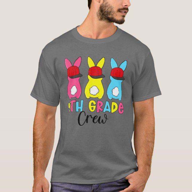 Camiseta Três Coelhos Crianças do Dia da Tripulação Coelhin (Frente)