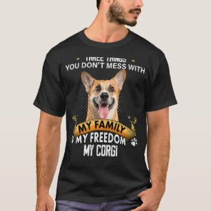 Camiseta Três Coisas que Você Não Brinca com Corgi Cachorro