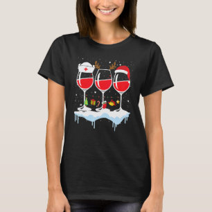 Camiseta Três Copos De Vinho Tinto Enfermeira Pijama De Nat