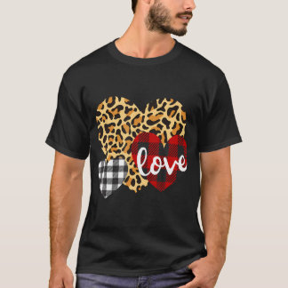 Camiseta Três Corações, Xadrez De Leopardo Buffalo Para Mul