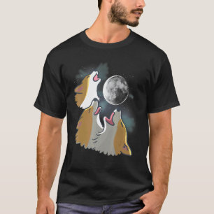 Camiseta Três Corgi Lua Paródia