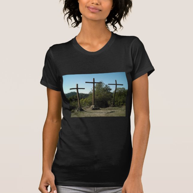 Camiseta Três cruzes de madeira (Frente)