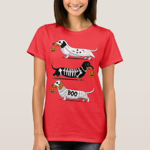 Camiseta Três Dachshakes Festivos em Figurino Louco