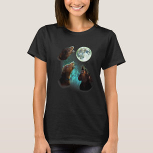 Camiseta Três Dachsunds Hows Na Lua 3 Lobos Lobos Engraçado