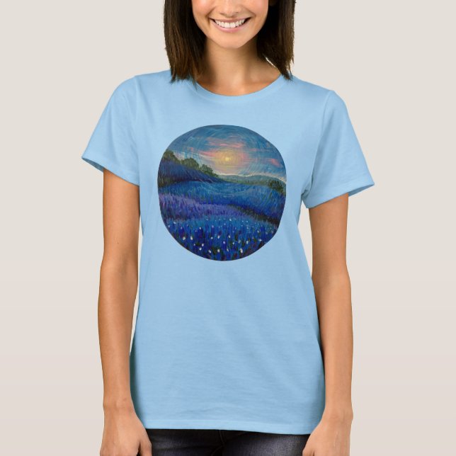 Camiseta três de bluebonnet do Texas (Frente)