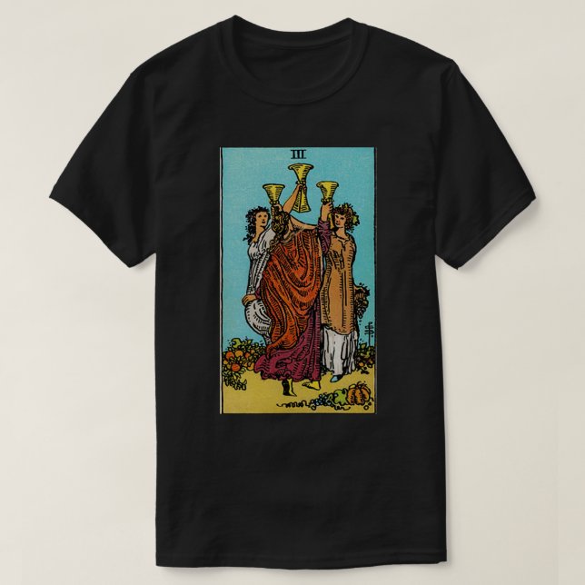 Camiseta Três de Cups Tarot (Frente do Design)