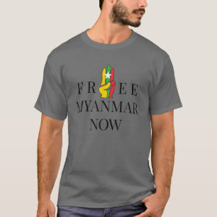 Camiseta Três Dedos Saluz Myanmar Flag Save