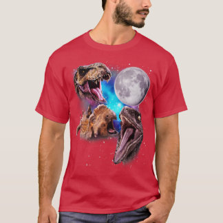Camiseta Três dinossauros Howl na lua