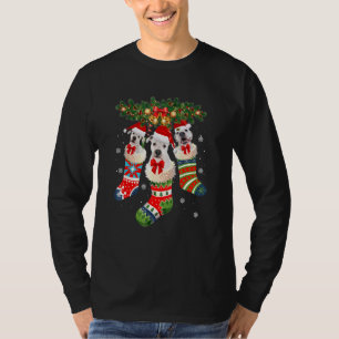 Camiseta Três Dogo Argentino De Meia Natal Papai Noel X Mas