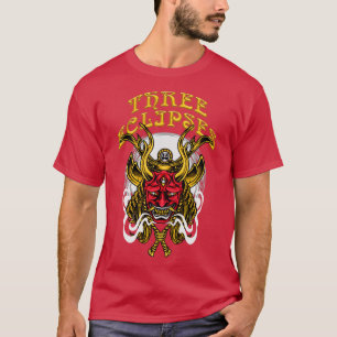 Camiseta Três Eclipes - Máscara Oni Samurai Demon Japonês
