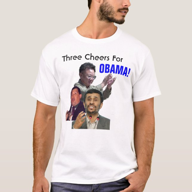 Camiseta Três elogios para Obama (Frente)