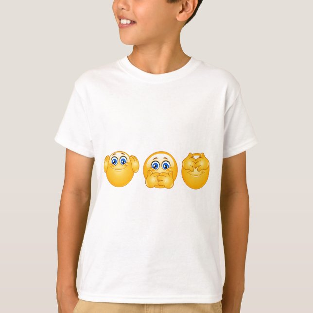 Camiseta três emojis sábios (Frente)