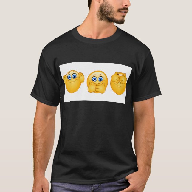 Camiseta três emojis sábios (Frente)