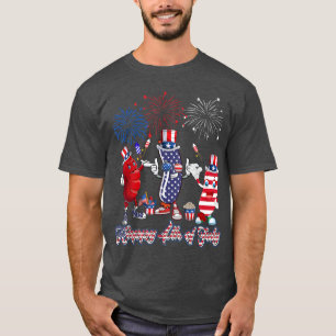 Camiseta Três Enchidos Brancos Vermelhos E Fogos De Enchime
