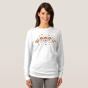 Camiseta Três Fantasmas Fofos Bebem Café