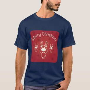 Camiseta Três Felizes Natais bonitos da rena