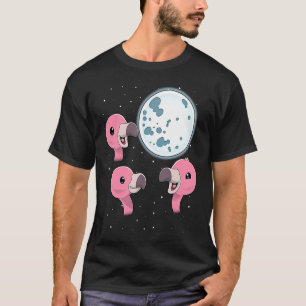 Camiseta Três Flamingo Moon 3 Flamingos Gritando Na Moo