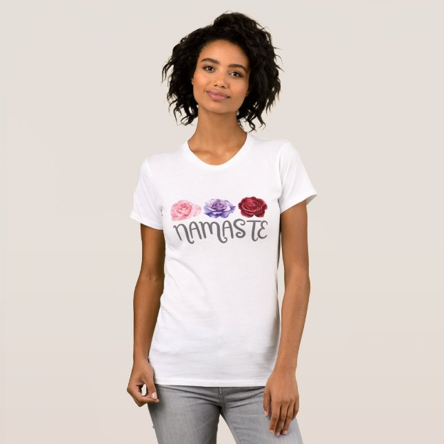 Camiseta Três Flores Namaste (Frente Completa)