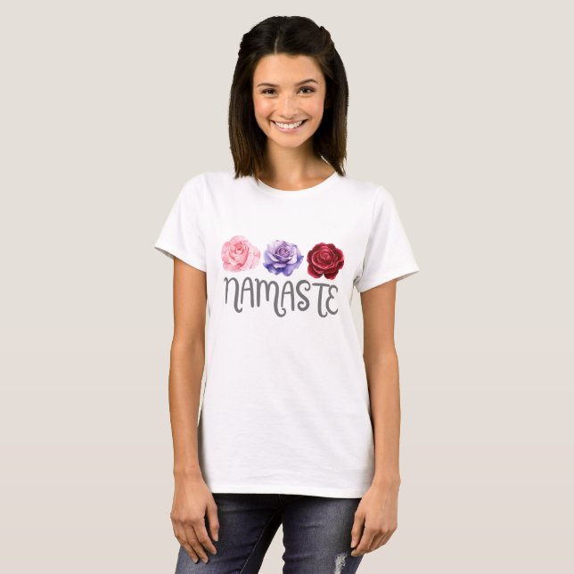 Camiseta Três Flores Namaste (Frente Completa)