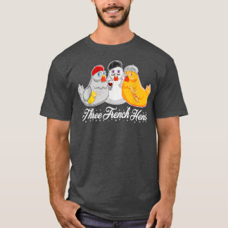 Camiseta Três Franceses Hens 12 Dias Música De Natal Engraç