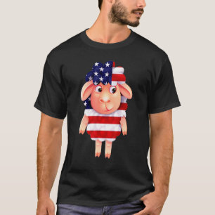 Camiseta Três Frangos Bandeira Americana Fazendeiro 4 De Ju