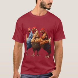 Camiseta Três Galinhas Francesas Fé Esperança Caridade Reco