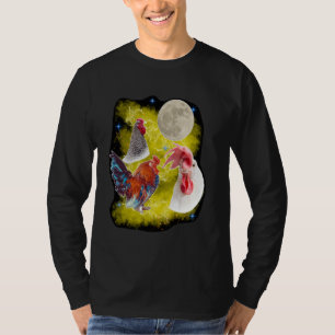 Camiseta Três galinhas galo da lua cacarejando na galinha d