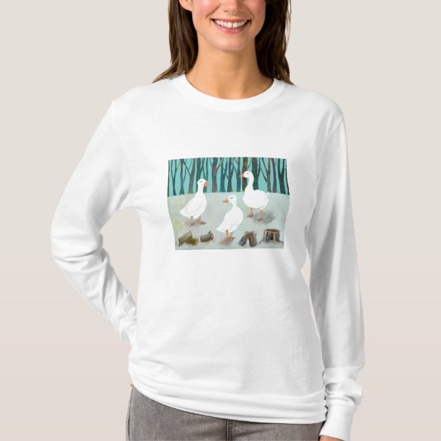 Camiseta Três gansos brancos (Frente)