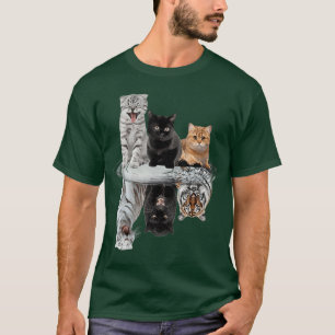 Camiseta Três Gatinhos de Gatos Reflexo Puma Leopardo gif