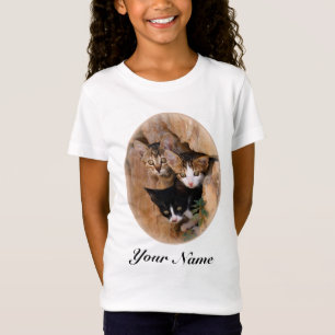 Camiseta Três gatinhos lindos e curiosos