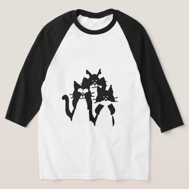 Camiseta Três Gatinhos Sábios em um Grupo (Postura )