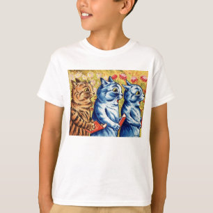 Camiseta Três gatos cantando por Louis Wain