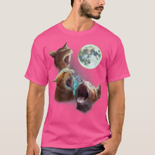 Camiseta Três Gatos Laranja De Tábua Giva Na Lua 3 Lobos En
