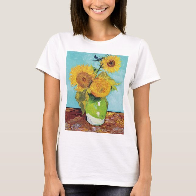 Camiseta Três Girassóis, Van Gogh (Frente)