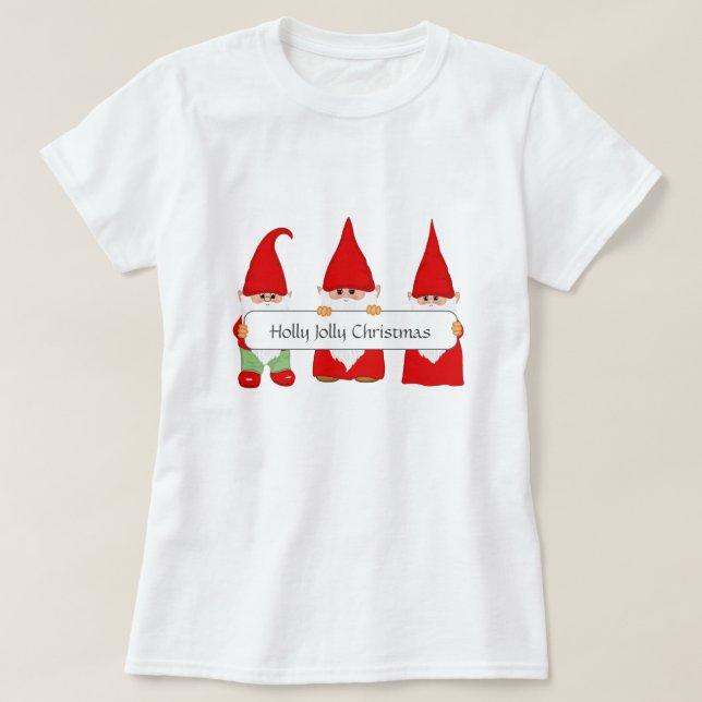 Camiseta Três Gnomos de Natal (Frente do Design)
